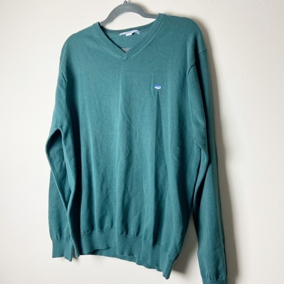 SOUTHERN TIDE • Men’s Cotton Green V Neck Pullover Sweater Size Medium - Picture 3 of 6